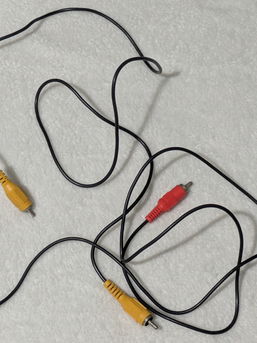 Source Unknown Black RCA AV Cable with Red and Yellow Plugs